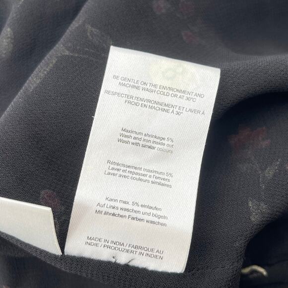 GANNI | Elm Floral Wrap Top in Black Pink Chiffon 36 / US 4 / S - Picture 10 of 10